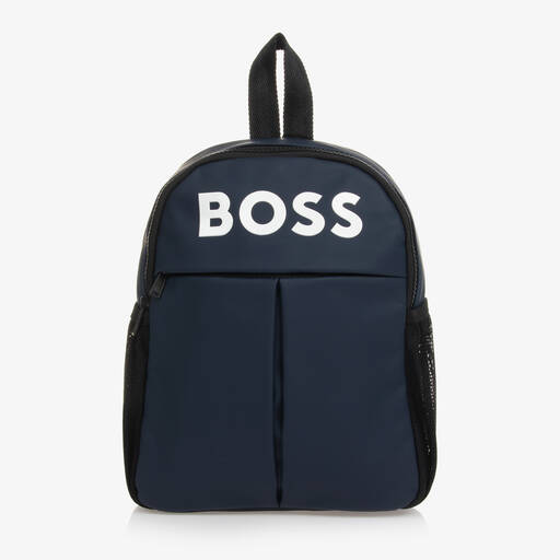 BOSS-Boys Blue Mini Backpack (28cm) | Childrensalon