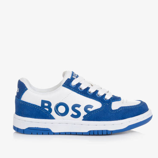 BOSS-Baskets bleues et blanches à lacets | Childrensalon