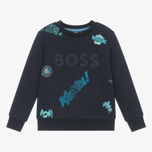 BOSS-Batman Baumwoll-Sweatshirt Navyblau | Childrensalon