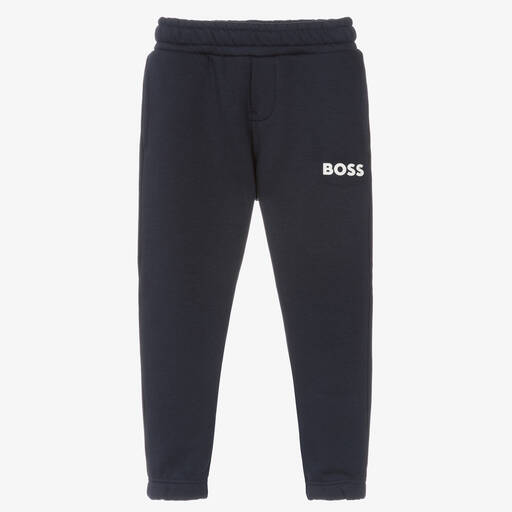 BOSS-Navyblaue Baumwoll-Jogginghose | Childrensalon