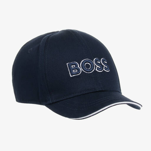 BOSS-Boys Navy Blue Logo Cap | Childrensalon