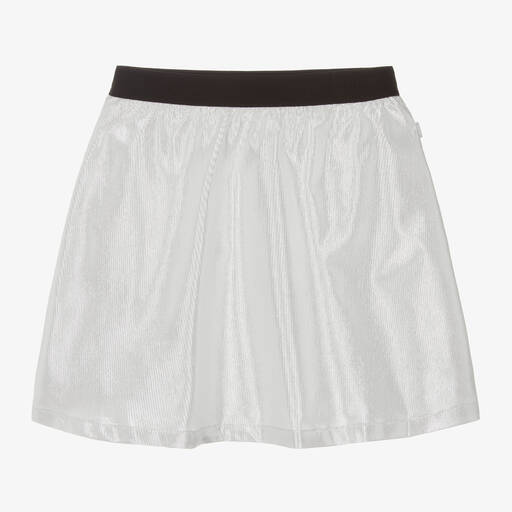 BOSS-Girls Metallic Silver Skirt | Childrensalon