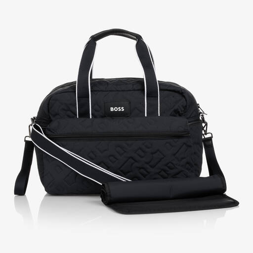 BOSS-Navy Blue Quilted Changing Bag (56cm) | Childrensalon