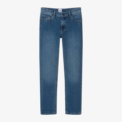 BOSS-Teen Boys Blue Denim Slim Fit Jeans | Childrensalon