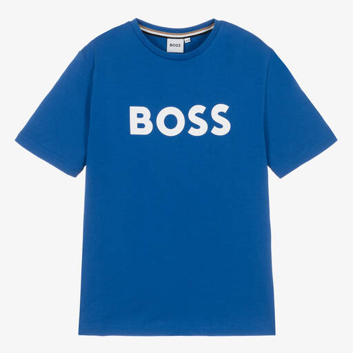 BOSS-Teen Boys Cobalt Blue Cotton T-Shirt | Childrensalon