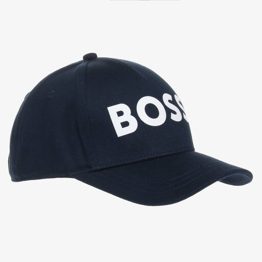 BOSS-Teen Boys Navy Blue Cotton Twill Cap | Childrensalon