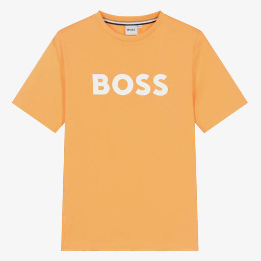 BOSS-Teen Boys Orange Cotton T-Shirt | Childrensalon