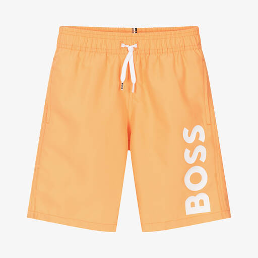 BOSS-Teen Boys Orange Swim Shorts | Childrensalon