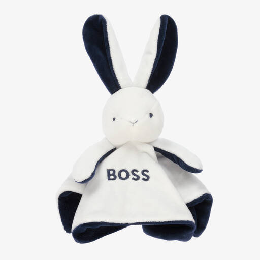 BOSS-White Bunny Doudou (20cm) | Childrensalon
