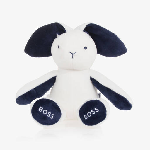 BOSS-دمية محشوة على شكل أرنب لون أبيض (40 سم) | Childrensalon
