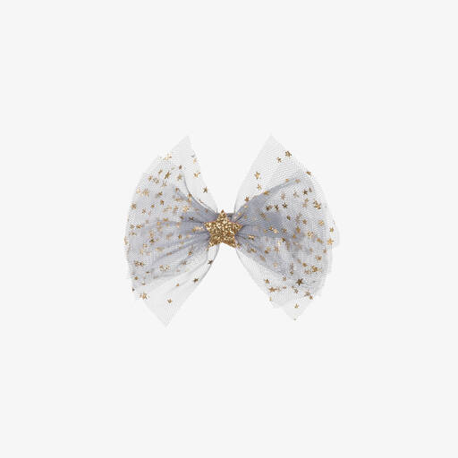 Bowtique London-Haarspange in Grau und Gold (10 cm) | Childrensalon
