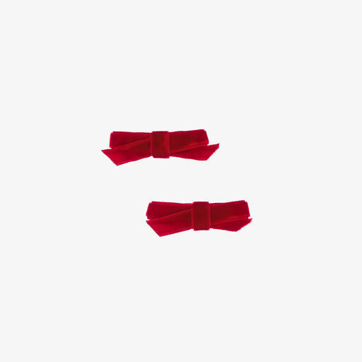 Bowtique London-Красные бархатные заколки-бантики для девочек (2шт.) | Childrensalon