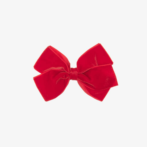 Bowtique London-Red Velvet Bow Hair Clip (11cm) | Childrensalon