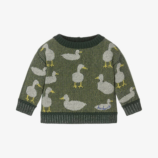 Burberry-Baby Boys Green Wool & Cashmere Sweater | Childrensalon
