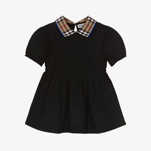 Burberry-Baby Girls Black Cotton Polo Dress | Childrensalon
