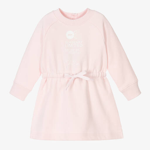 Burberry-Baby Girls Pink Cotton Dress | Childrensalon