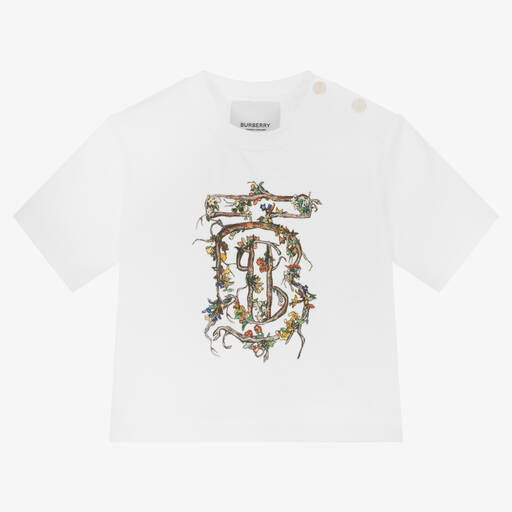 Burberry-Weißes T-Shirt für Babys (M) | Childrensalon