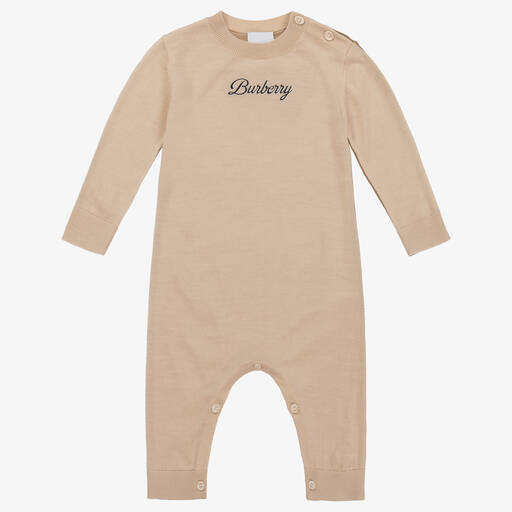 Burberry-Combinaison beige Thomas Bear bébé | Childrensalon