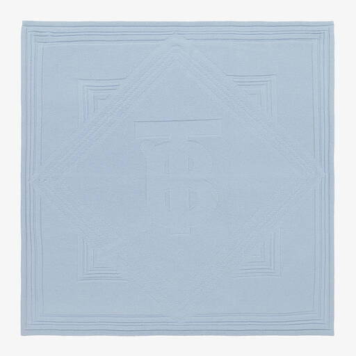 Burberry-Couverture cachemire bleu (72 cm) | Childrensalon