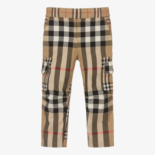 Burberry-Pantalon cargo à carreaux garçon | Childrensalon