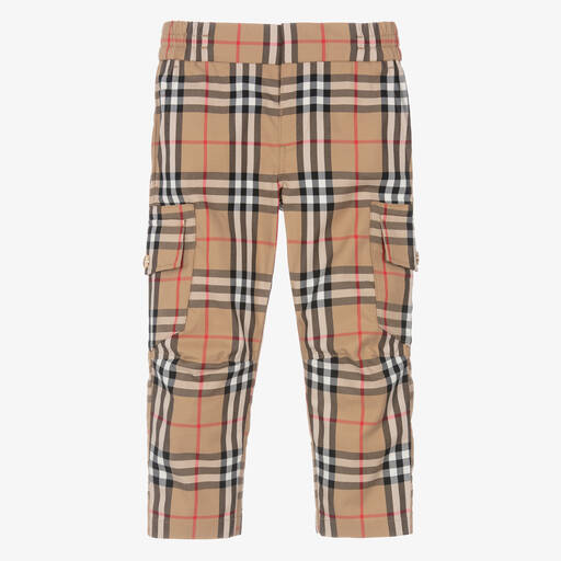 Burberry-Бежевые брюки карго Vintage Check для мальчиков | Childrensalon