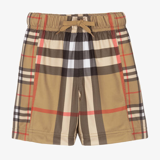 Burberry-Boys Beige Vintage Check Shorts | Childrensalon