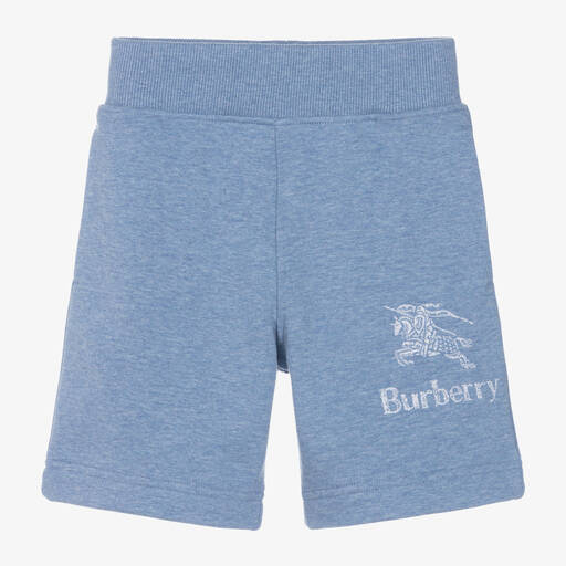 Burberry-Boys Blue Cotton Shorts | Childrensalon