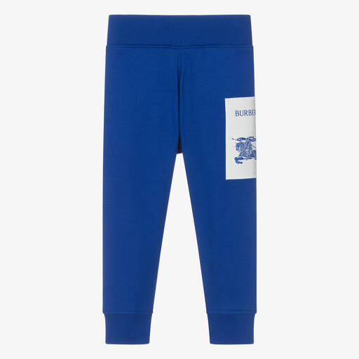 Burberry-Bas de jogging bleu en coton EKD | Childrensalon