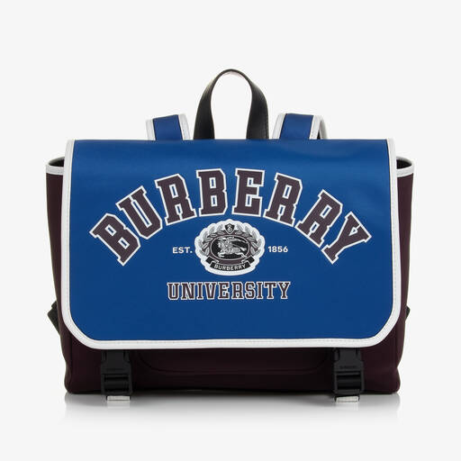 Burberry-حقيبة ظهر كانفاس لون أزرق وأرجواني (29 سم) | Childrensalon