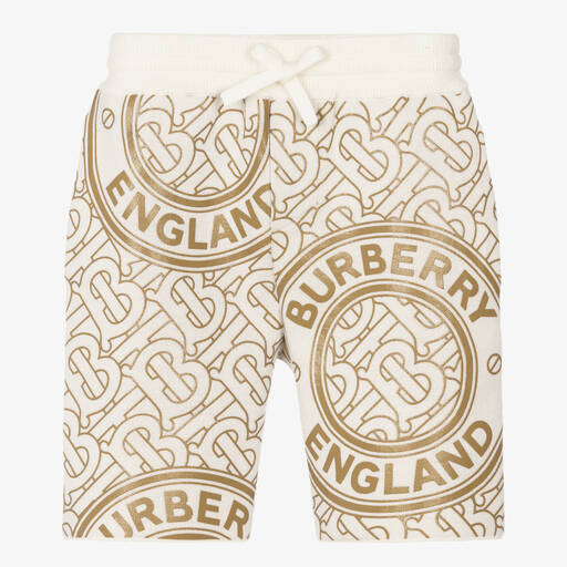 Burberry-Boys Ivory & Beige Shorts | Childrensalon