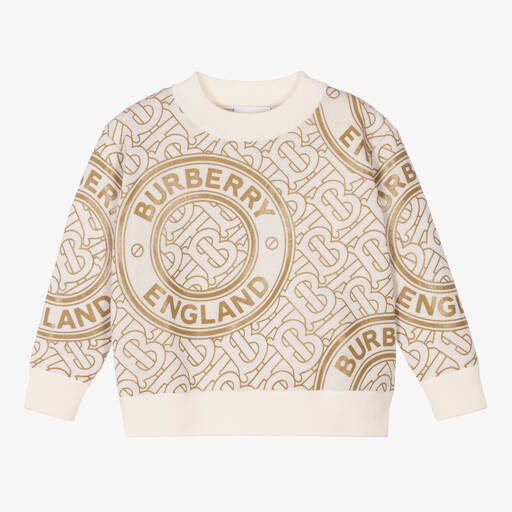 Burberry-Sweatshirt in Elfenbein und Beige (J) | Childrensalon