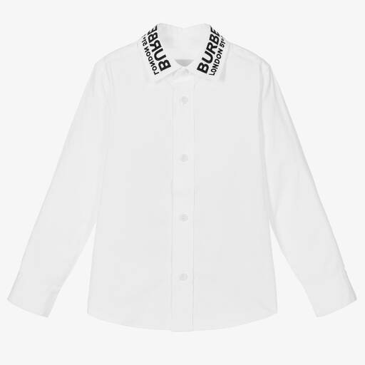 Burberry-Chemise blanche en coton garçon | Childrensalon