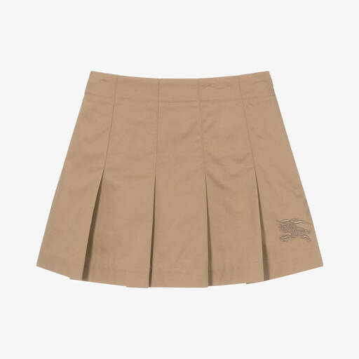 Burberry-Girls Archive Beige Cotton EKD Skirt | Childrensalon