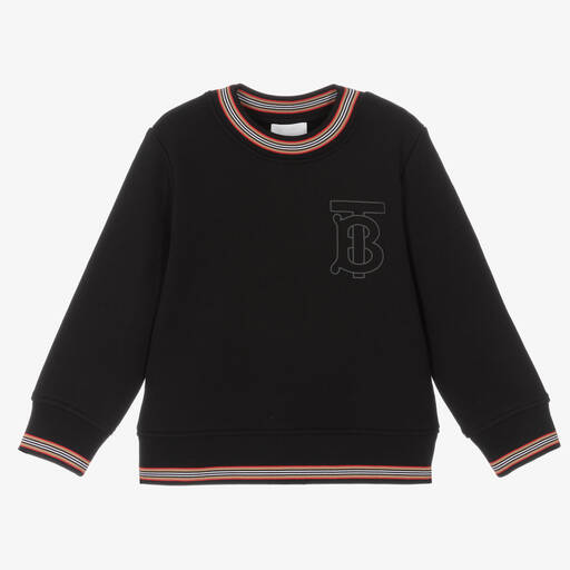 Burberry-Girls Black Logo Sweatshirt | Childrensalon