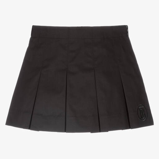 Burberry-Girls Black Monogram Skirt | Childrensalon