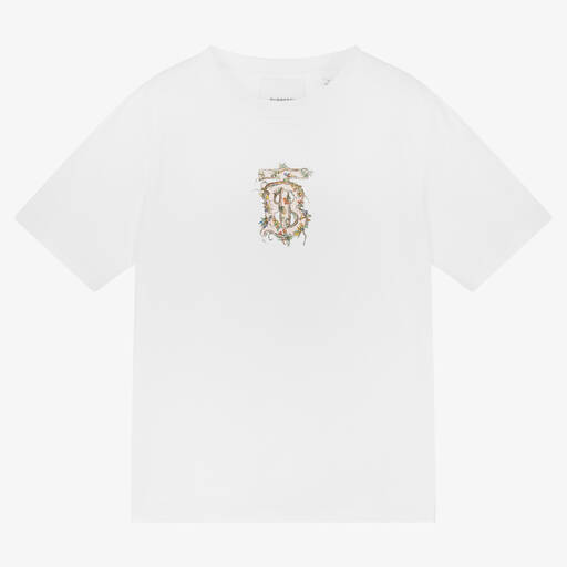 Burberry-T-shirt blanc Monogram fille | Childrensalon