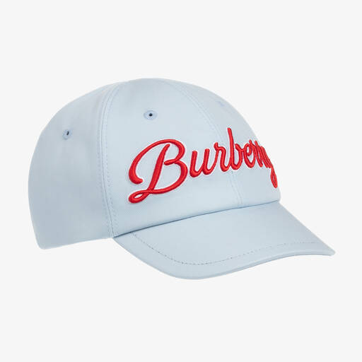 Burberry-Pale Blue Varsity Logo Cap | Childrensalon