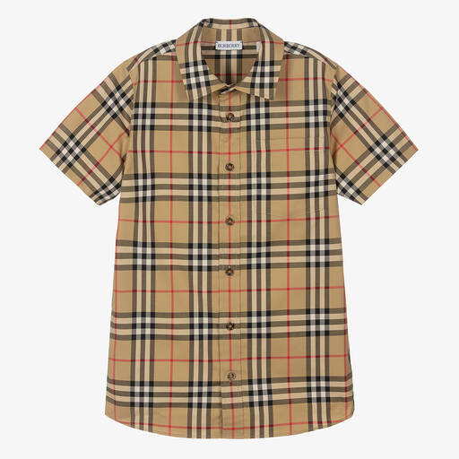 Burberry-Бежевая хлопковая рубашка Vintage Check | Childrensalon