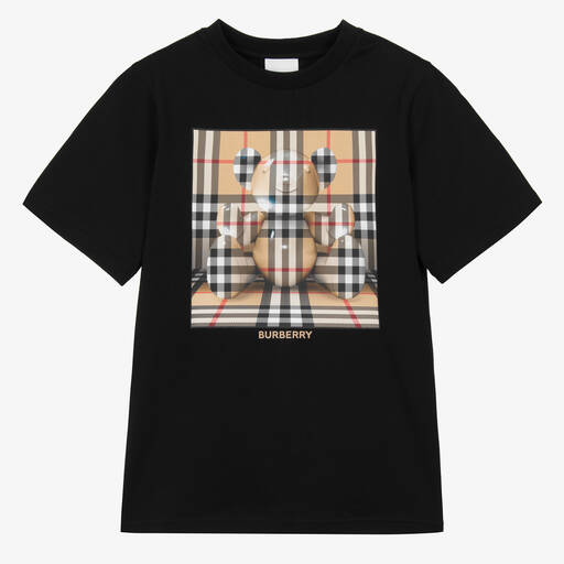 Burberry-Schwarzes Thomas Bear Teen T-Shirt aus Baumwolle für Jungen | Childrensalon