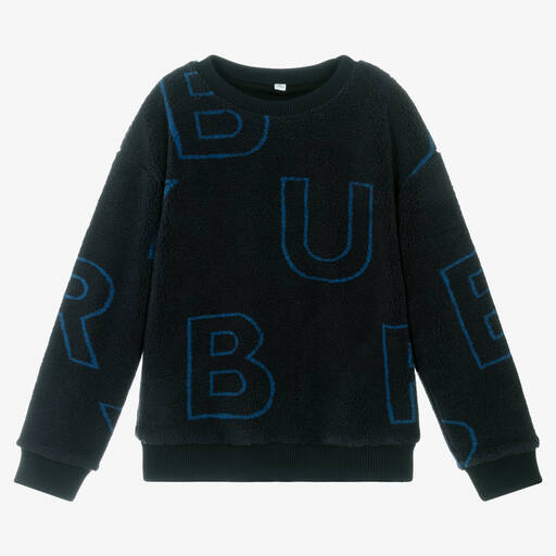 Burberry-Blaues Teen Fleece-Sweatshirt (J) | Childrensalon