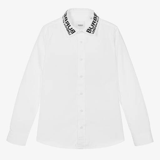 Burberry-Chemise blanche en coton ado garçon | Childrensalon