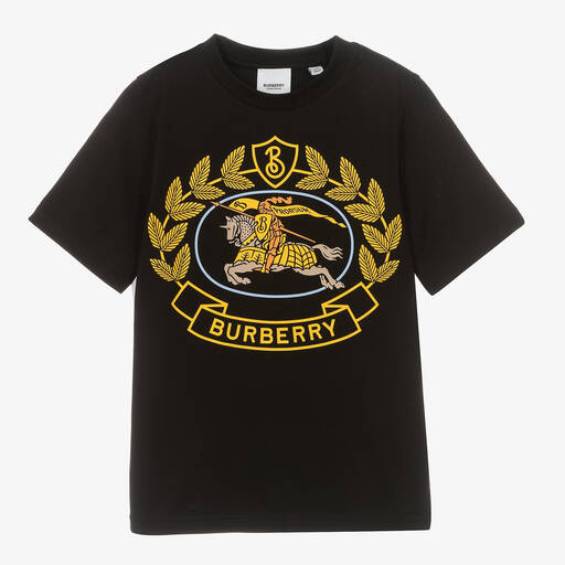 Burberry-Schwarzes Teen Baumwoll-T-Shirt (M) | Childrensalon