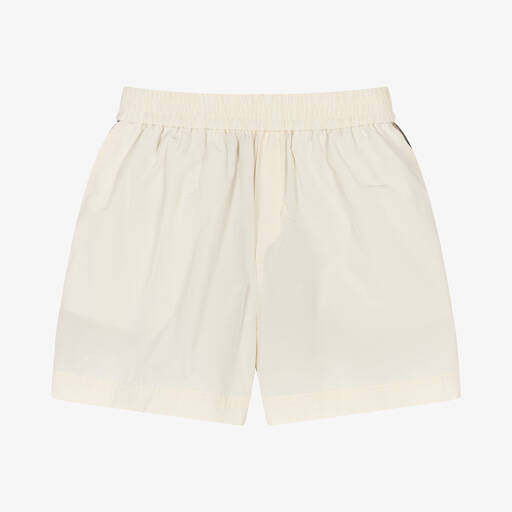 Burberry-Teen Girls Ivory & Beige Check Shorts | Childrensalon