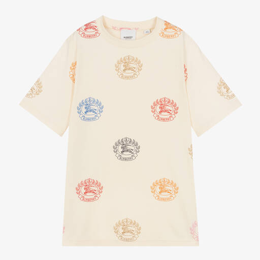 Burberry-T-shirt ivoire ado fille | Childrensalon