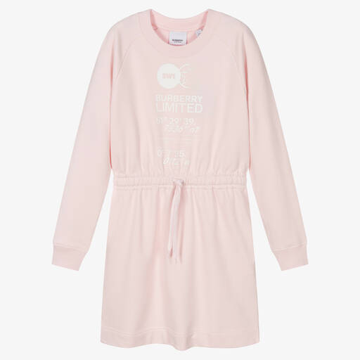 Burberry-فستان تينز بناتي قطن لون زهري | Childrensalon