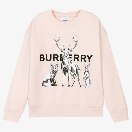 Burberry-Sweat rose ado fille | Childrensalon