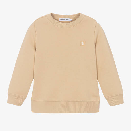 Calvin Klein-Beige Cotton Sweatshirt | Childrensalon
