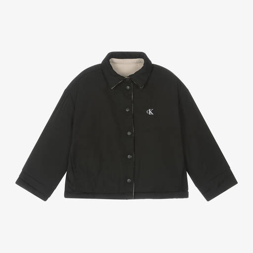 Calvin Klein-Black & Beige Reversible Jacket | Childrensalon