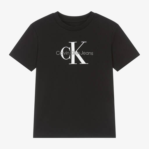 Calvin Klein-تيشيرت قطن جيرسي لون أسود | Childrensalon