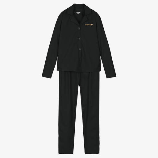 Calvin Klein-Pyjama noir et doré en coton | Childrensalon